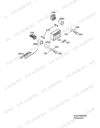 Взрыв-схема плиты (духовки) Electrolux EOB6637X KOREA R05 - Схема узла Functional parts